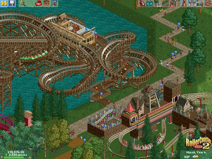Скриншот из игры RollerCoaster Tycoon