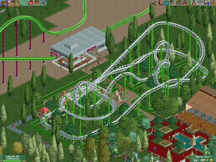 Скриншот из игры RollerCoaster Tycoon