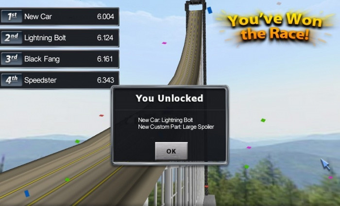 Скриншот из игры Pinewood Derby