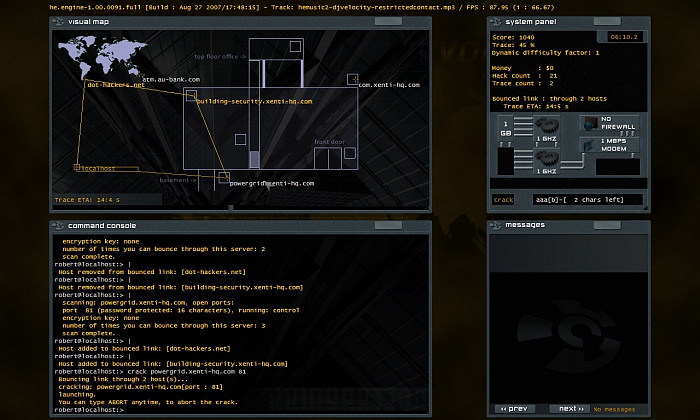 Скриншот из игры Hacker Evolution: Reinsertion