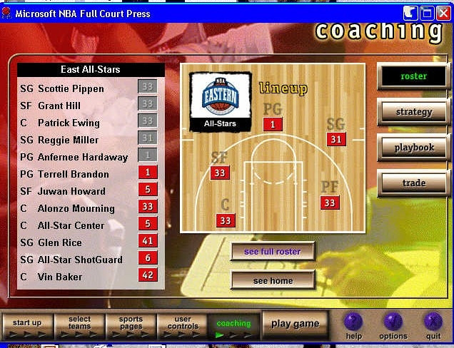 Скриншот из игры NBA Full Court Press