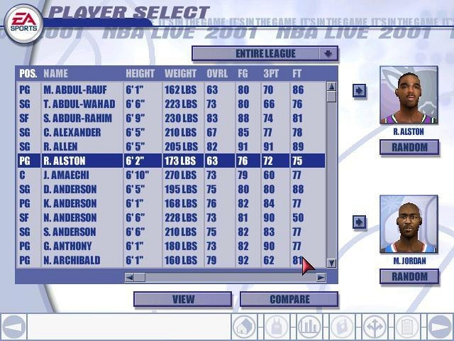 Скриншот из игры NBA Live 2001