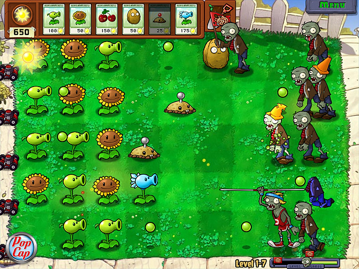 Скриншот из игры Plants vs. Zombies