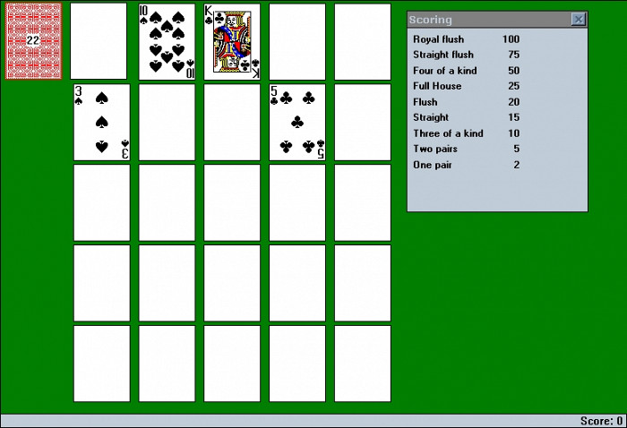 Скриншот из игры Poker Solitaire