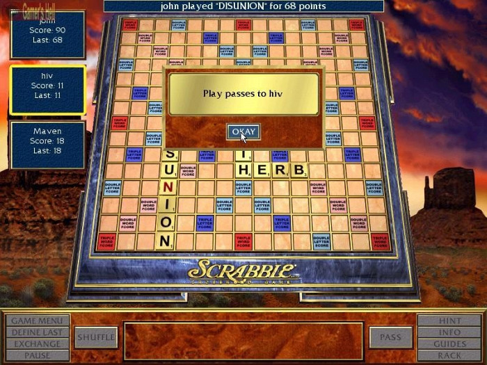 Скриншот из игры Scrabble Complete