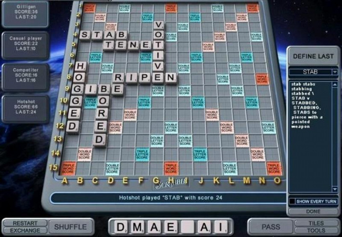 Скриншот из игры Scrabble Online