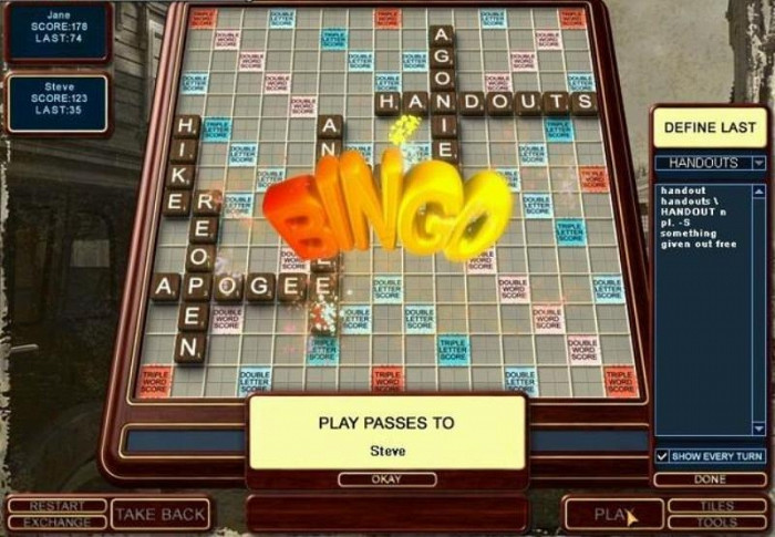 Скриншот из игры Scrabble Online