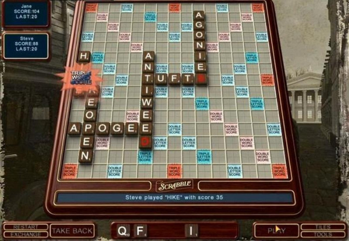 Скриншот из игры Scrabble Online