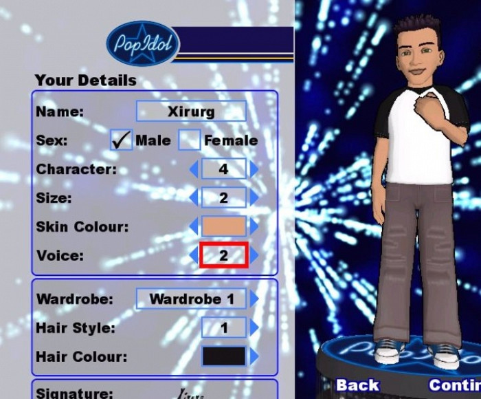 Скриншот из игры Pop Idol (American Idol)