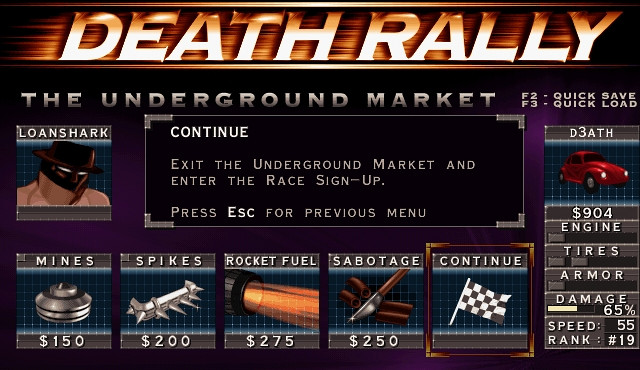 Скриншот из игры Death Rally