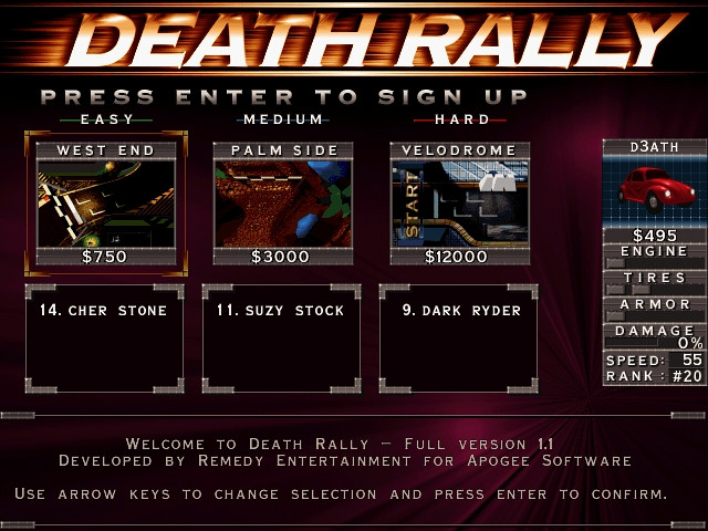 Скриншот из игры Death Rally