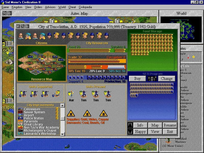 Скриншот из игры Sid Meier's Civilization 2