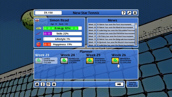 Скриншот из игры New Star Tennis