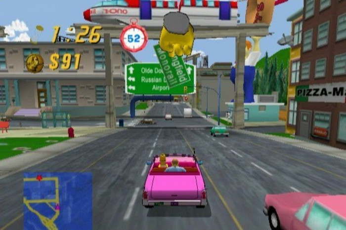 Скриншот из игры Simpsons: Road Rage, The