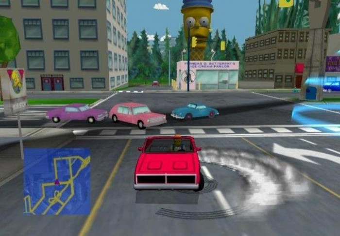 Скриншот из игры Simpsons: Road Rage, The