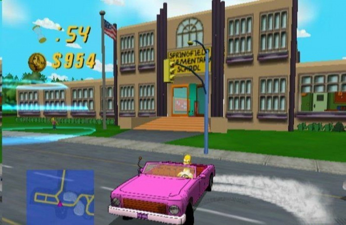 Скриншот из игры Simpsons: Road Rage, The