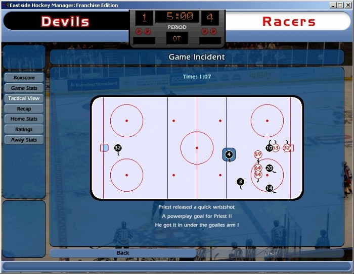 Скриншот из игры NHL Eastside Hockey Manager