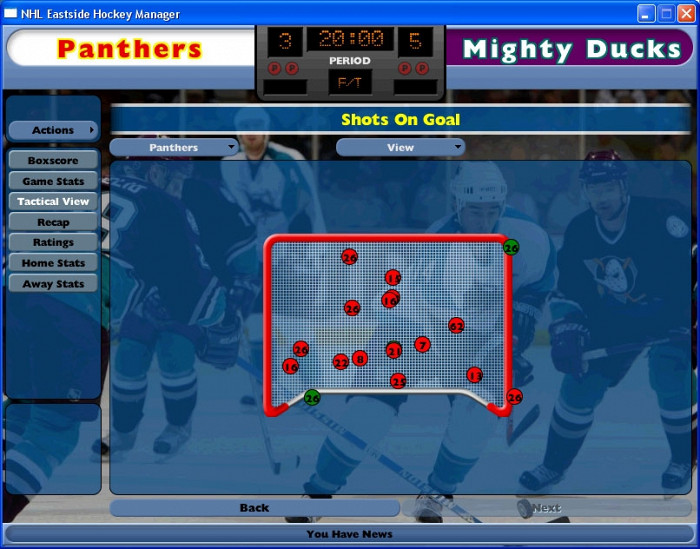 Скриншот из игры NHL Eastside Hockey Manager