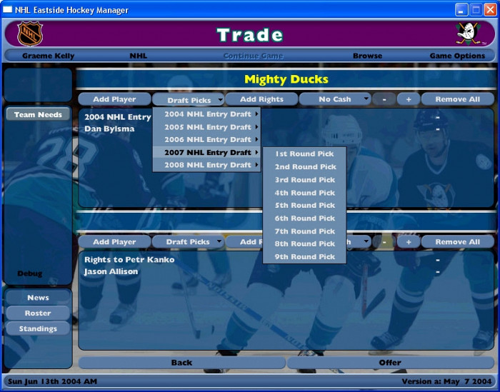 Скриншот из игры NHL Eastside Hockey Manager