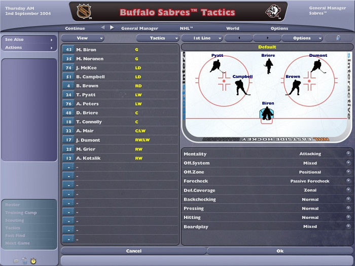 Скриншот из игры NHL Eastside Hockey Manager 2005