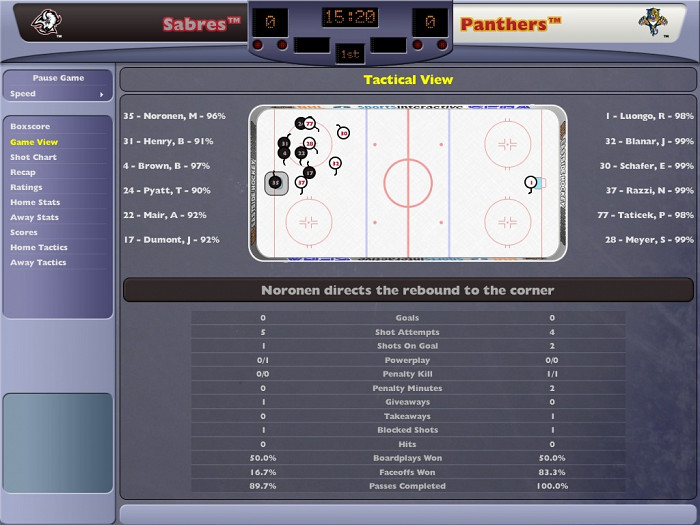 Скриншот из игры NHL Eastside Hockey Manager 2005