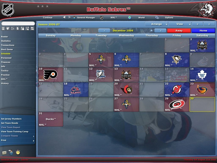 Скриншот из игры NHL Eastside Hockey Manager 2007