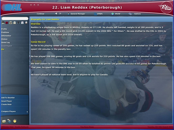 Скриншот из игры NHL Eastside Hockey Manager 2007