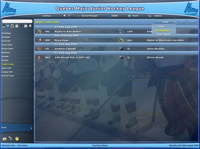 Скриншот из игры NHL Eastside Hockey Manager 2007