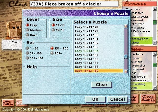 Скриншот из игры Dell Magazines Crossword