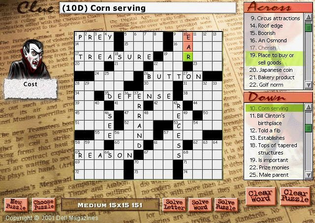 Скриншот из игры Dell Magazines Crossword