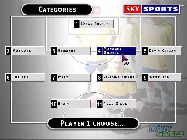 Скриншот из игры Sky Sports Football Quiz