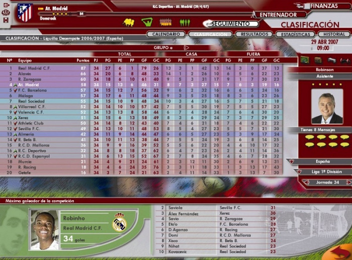 Скриншот из игры Professional Manager 2006