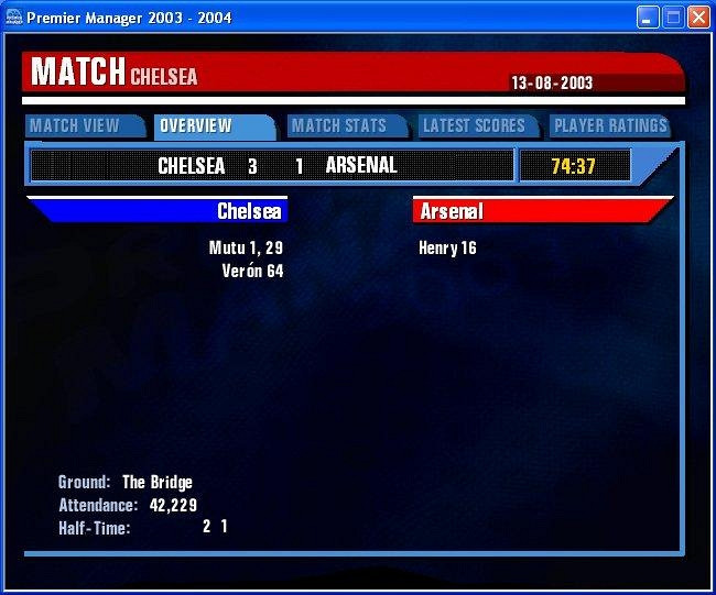 Скриншот из игры Premier Manager 2003-2004