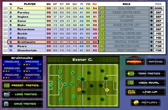 Скриншот из игры Premier Manager '97