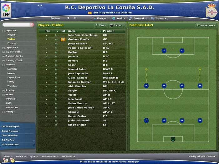 Скриншот из игры Football Manager 2007