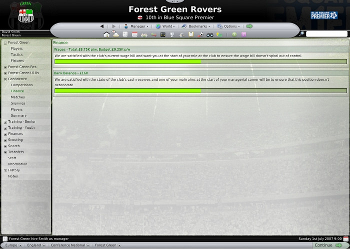 Скриншот из игры Football Manager 2008