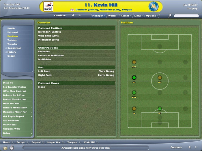 Скриншот из игры Football Manager 2006