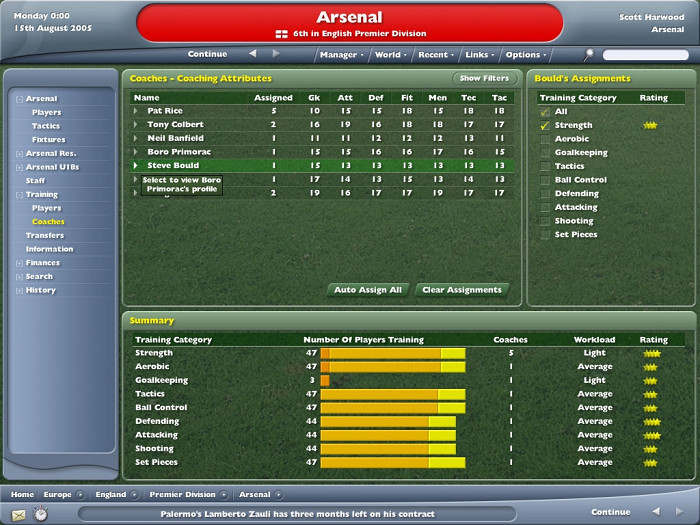 Скриншот из игры Football Manager 2006