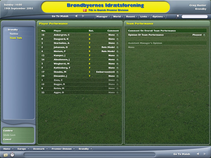 Скриншот из игры Football Manager 2006