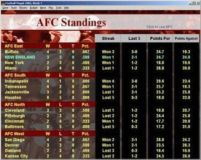 Скриншот из игры Football Mogul 2003