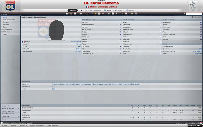 Скриншот из игры Football Manager 2009