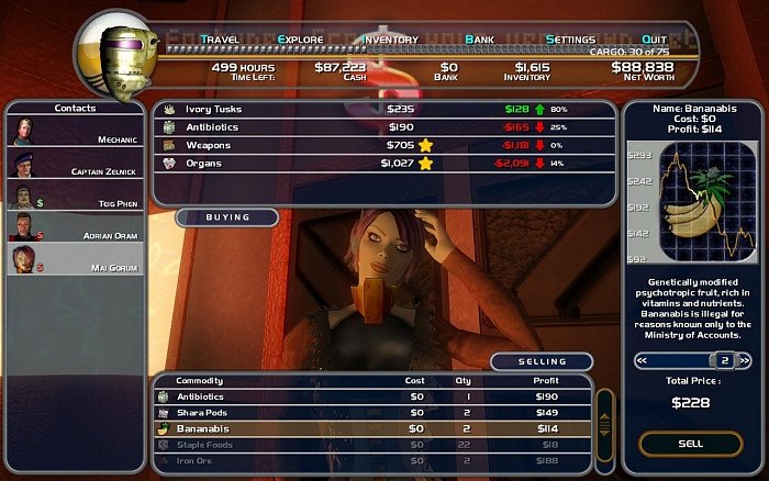 Скриншот из игры Space Trader