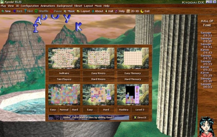Скриншот из игры Kyodai Mahjongg