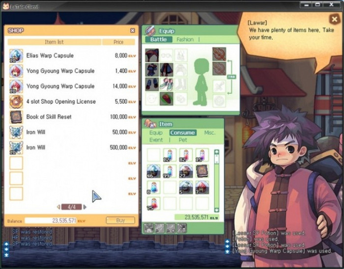 Скриншот из игры LaTale