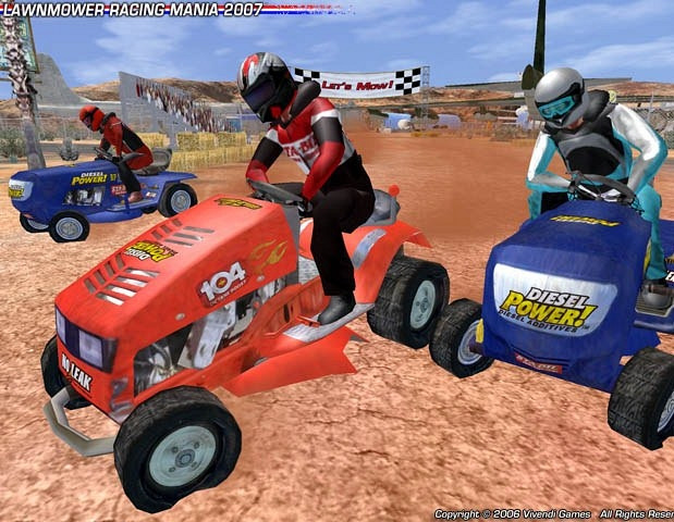 Скриншот из игры Lawnmower Racing Mania 2007