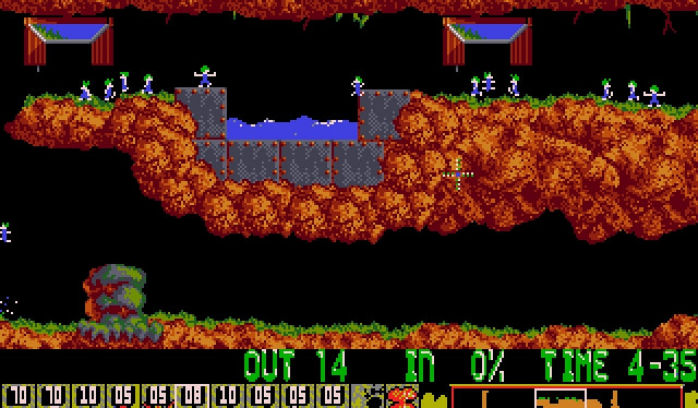 Скриншот из игры Lemmings