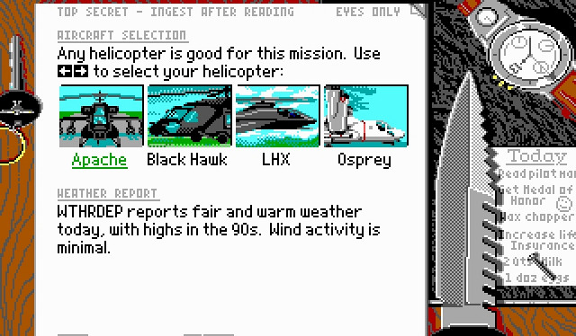 Скриншот из игры LHX: Attack Chopper