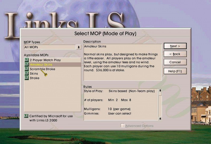 Скриншот из игры Links LS 2000