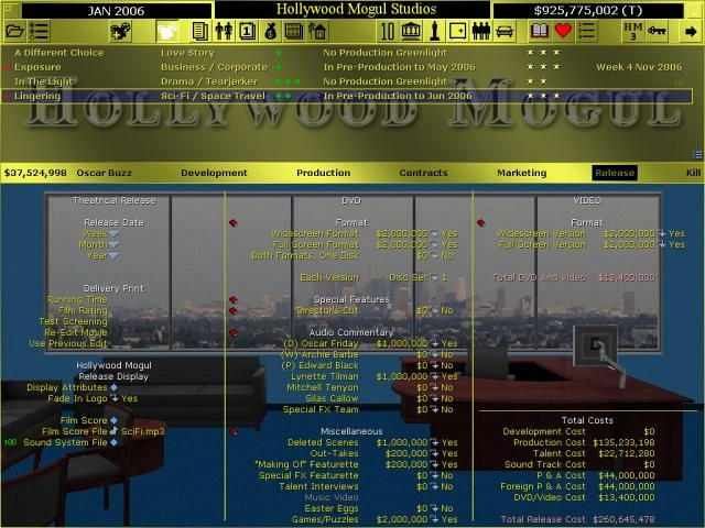 Скриншот из игры Hollywood Mogul 3