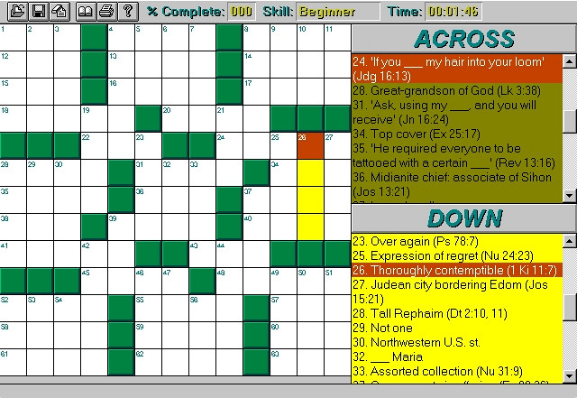 Скриншот из игры Logos Bible Crosswords